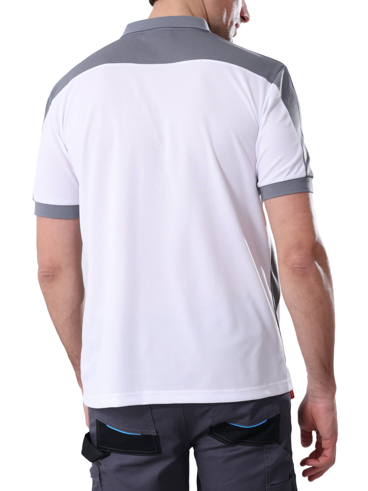 Work Idea Men's Short-Sleeved Polo Shirt with Contrast Colours, Functional Work Shirt for Work, Workshop and Leisure