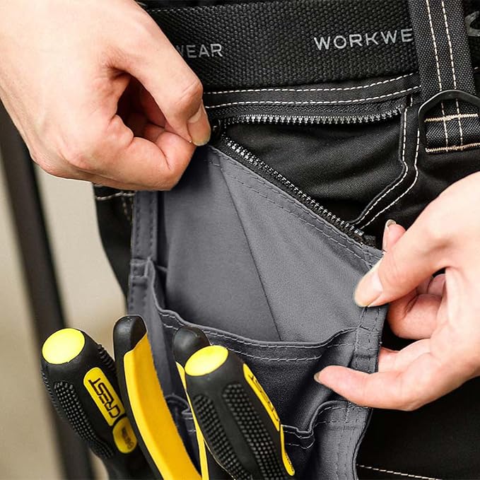 WORK IDEA Builder Work Shorts for Men - Durable Summer Combat Shorts - Multi Pocket Detachable Flight Pocket Shorts