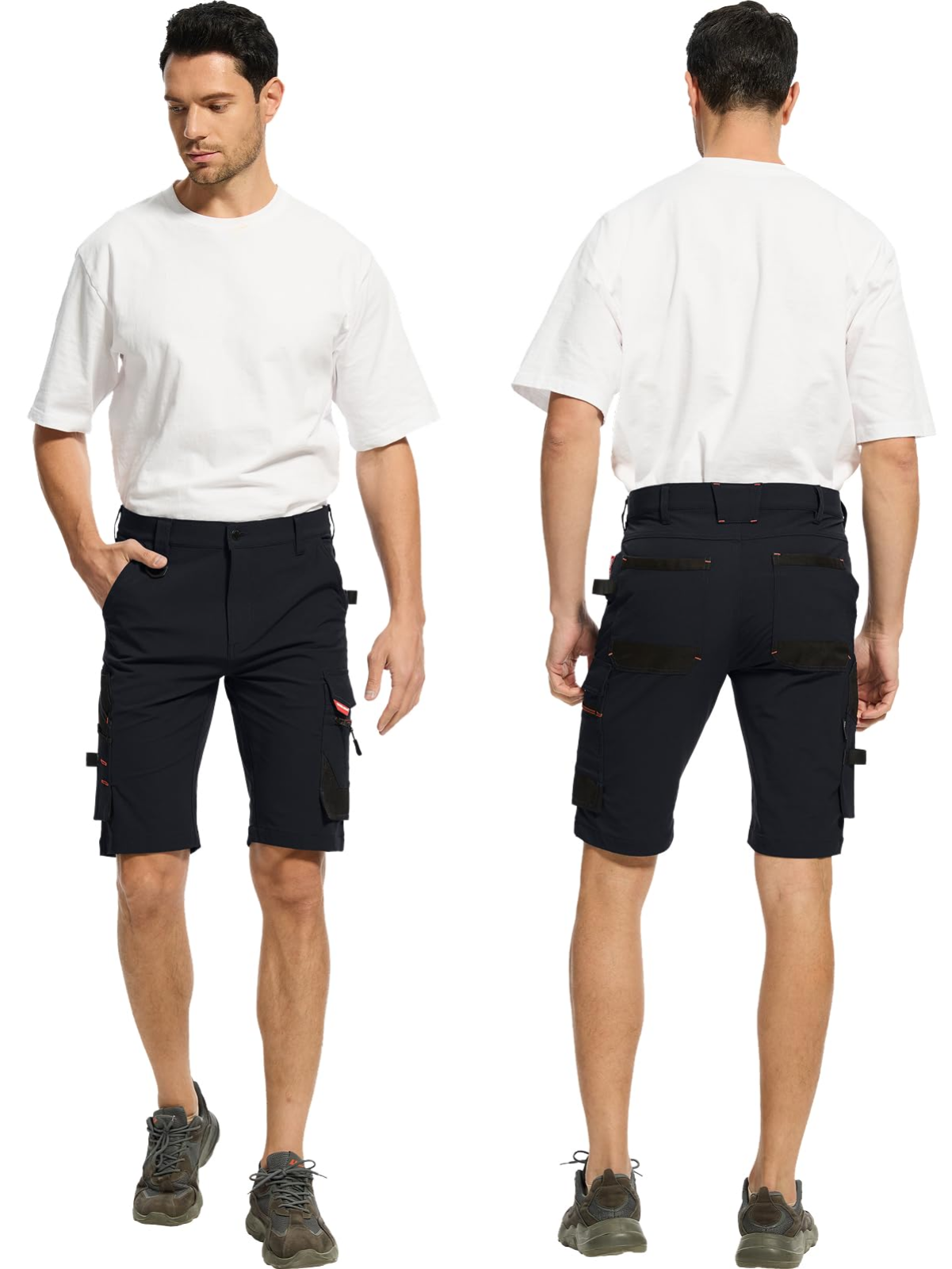 WORK IDEA Men's Slim Fit Stretch Work Shorts Durable Elegance for Highest