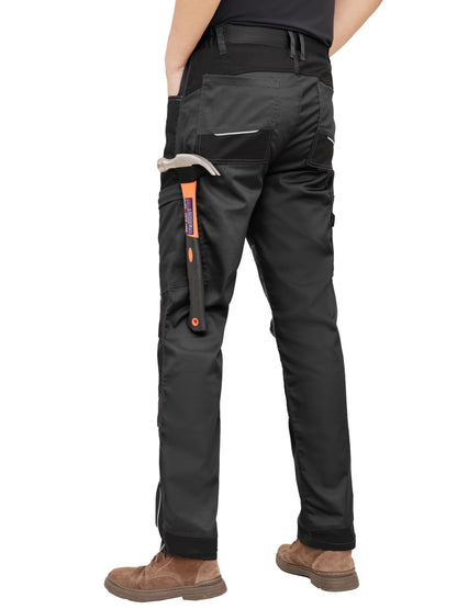 WORK IDEA Men's Stretch Work Trousers with Multiple Pockets and Tool Pockets