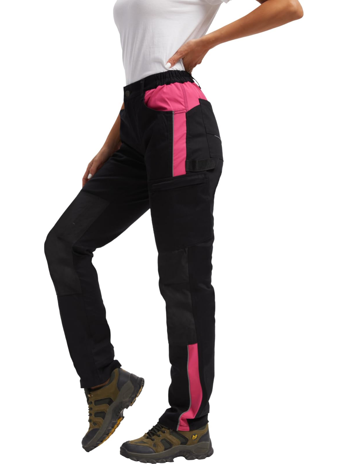 WORK IDEA Women's Work Trousers in Figure-Hugging Fit, Elastic and Lightweight, with Multiple Functional Pockets