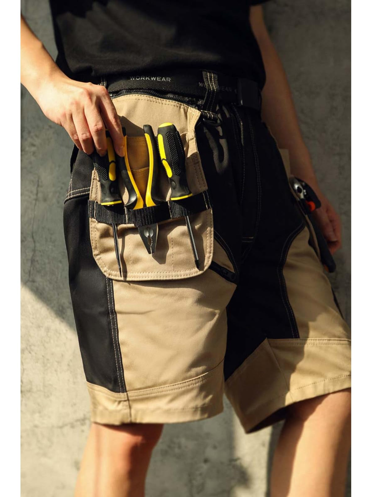 WORK IDEA Builder Work Shorts for Men - Durable Summer Combat Shorts - Multi Pocket Detachable Flight Pocket Shorts