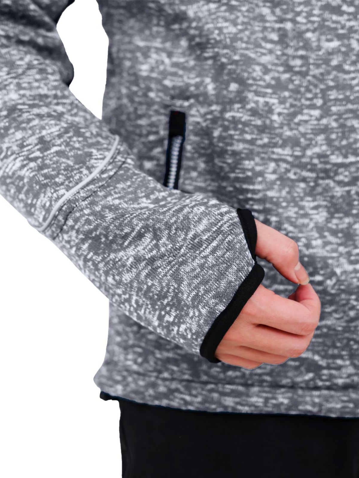 WORK IDEA Men's Knitted Fleece Jacket, Fleece Cardigan, Breathable Outdoor Fleece Jackets for Men, Warm and Lightweight Knitted Fleece Jacket with Zip