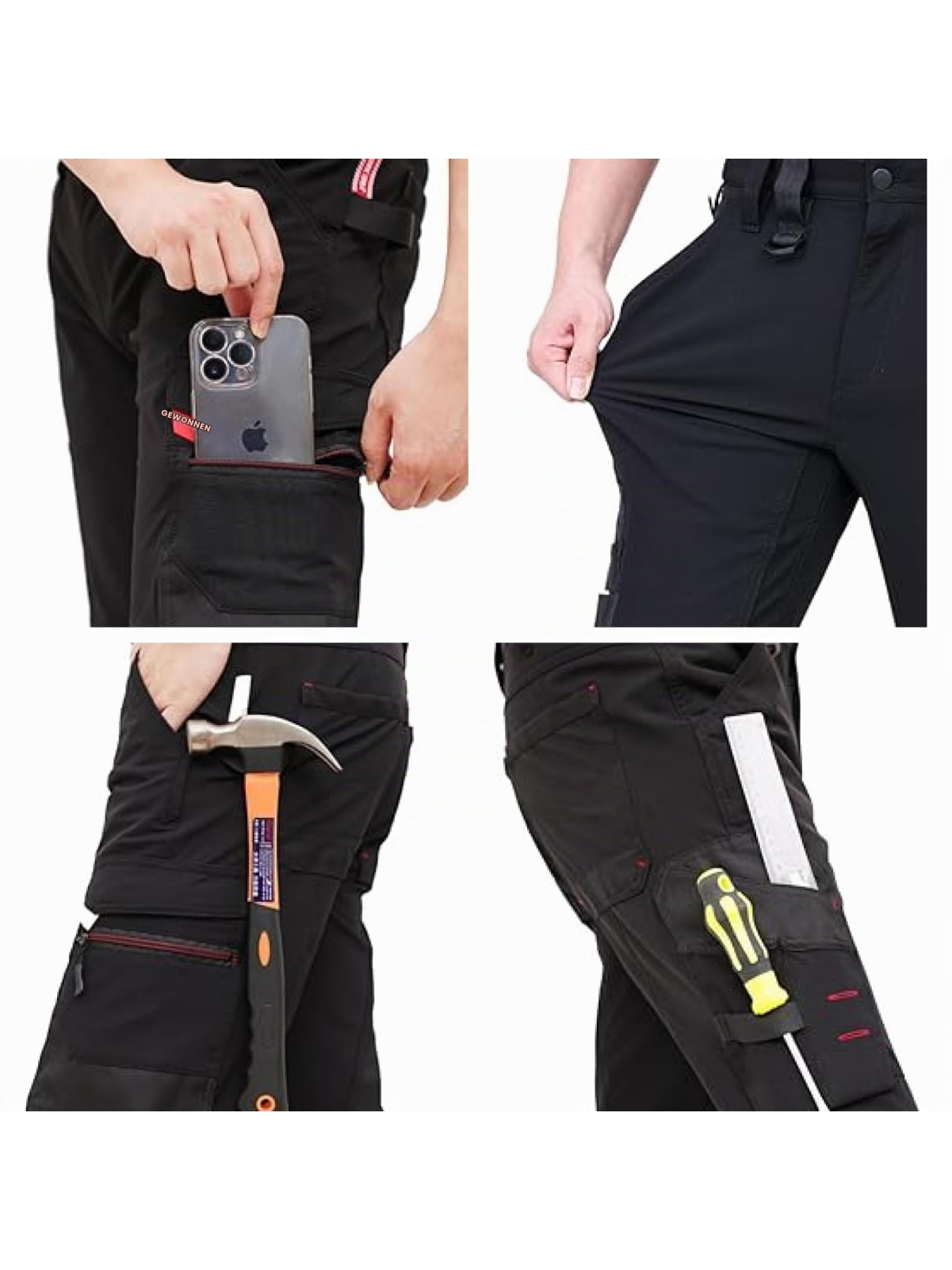 WORK IDEA Men's Slim Fit Stretch Work Shorts Durable Elegance for Highest