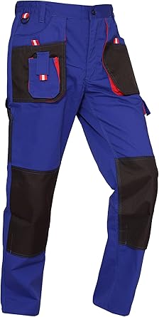 WORK IDEA Mens Work Trousers Oxford Knee Pockets Heavy Duty Canvas