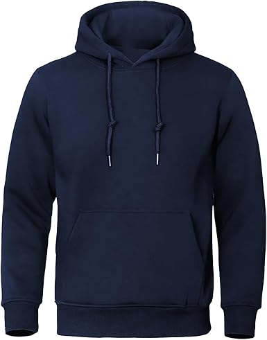 WORK IDEA Men's Cotton Winter Hoodie for Men, Soft Hoodie with Side Pockets, Casual Top for Sports and Leisure