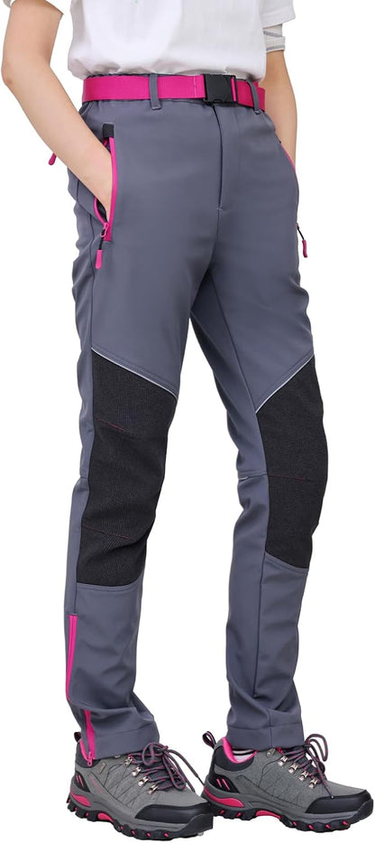 WORK IDEA Women's Outdoor Trousers for Demanding Hikes, Waterproof Material, Elastic Fit, Winter Warmth, Contrast Colour Zippers and More