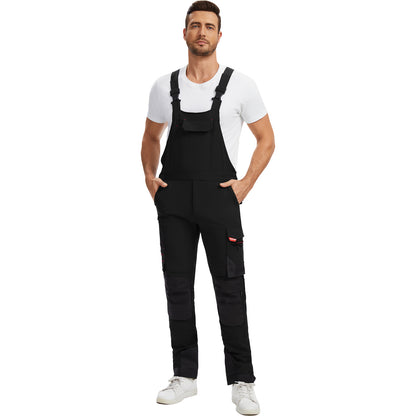 WORK IDEA Mens Work Dungarees with Good Stretch, Many Pockets and Partial Use of Cordura Fabric for Increased Abrasion Resistance, Suitable for Various Work Environments