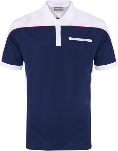 Men's Polo Shirt Work Short Sleeve Work Shirt 100% Polyester with Contrast Colours