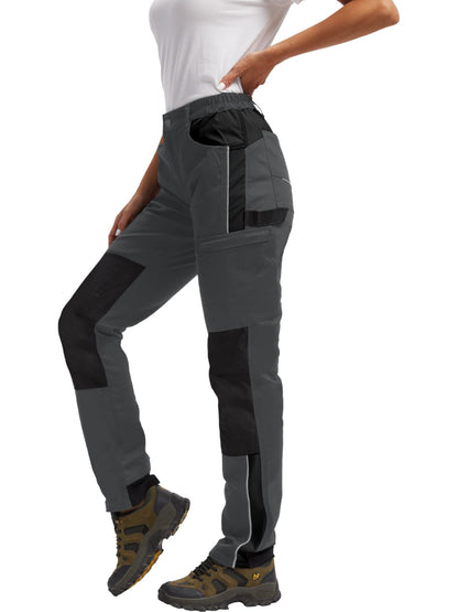 WORK IDEA Women's Work Trousers in Figure-Hugging Fit, Elastic and Lightweight, with Multiple Functional Pockets