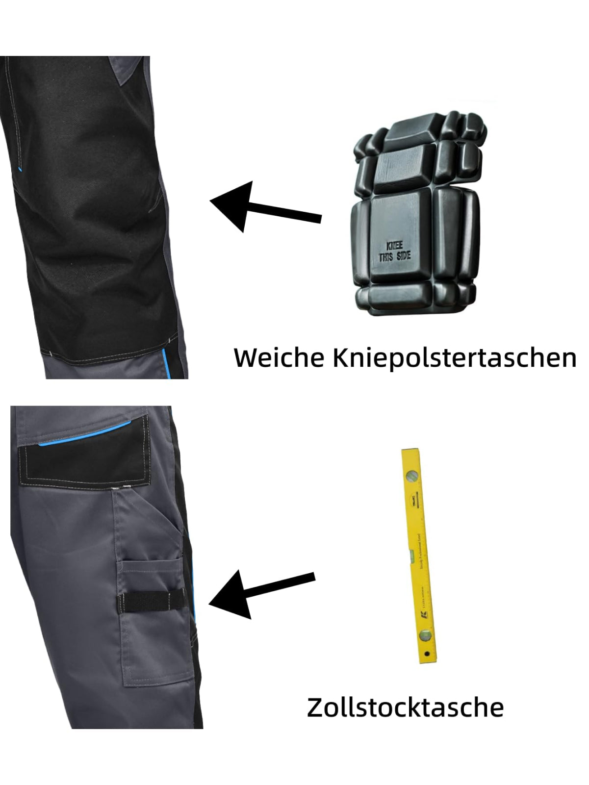 WORK IDEA Men's Stretch Work Trousers with Multiple Pockets and Tool Pockets