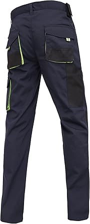 WORK IDEA Mens Work Trousers Oxford Knee Pockets Heavy Duty Canvas