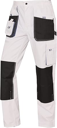 WORK IDEA Mens Work Trousers Oxford Knee Pockets Heavy Duty Canvas