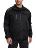 WORK IDEA Men's Work Jacket with Contrasting Reflective Stripes - Modern Design with Zip and Buttons
