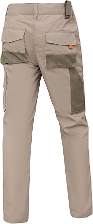 WORK IDEA Mens Work Trousers Oxford Knee Pockets Heavy Duty Canvas