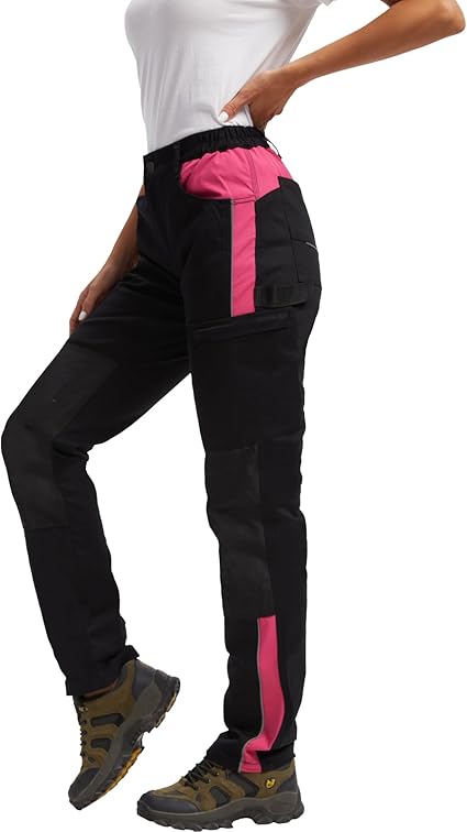 WORK IDEA Women's Work Trousers in Figure-Hugging Fit, Elastic and Lightweight, with Multiple Functional Pockets