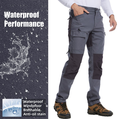 WORK IDEA Men's Hiking Trousers Stretch Slim Fit Waterproof Outdoor Hiking Trousers