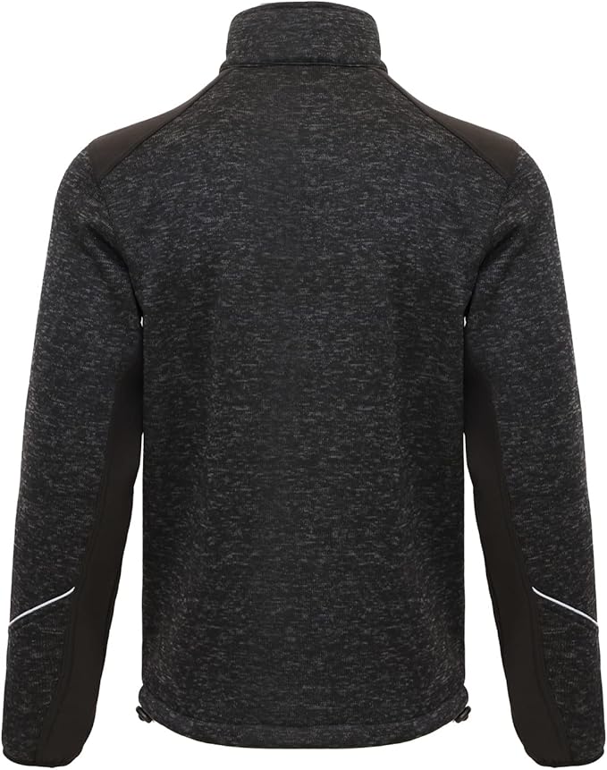 WORK IDEA Men's Knitted Fleece Jacket, Fleece Cardigan, Breathable Outdoor Fleece Jackets for Men, Warm and Lightweight Knitted Fleece Jacket with Zip