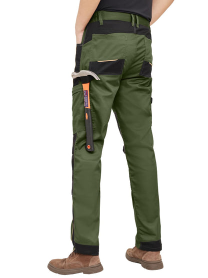 WORK IDEA Men's Stretch Work Trousers with Multiple Pockets and Tool Pockets