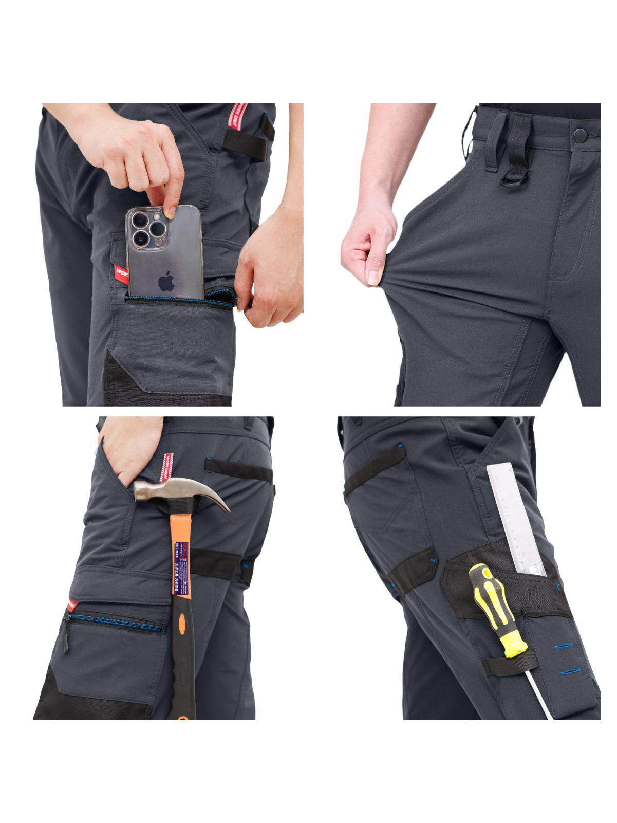 WORK IDEA Men's Slim Fit Stretch Work Shorts Durable Elegance for Highest