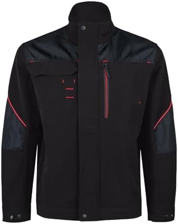 WORK IDEA Men's Slim Fit Stretch Work Jacket: Strategically Reinforced - Professional Elegance with Modern Comfort