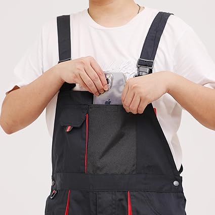 WORK IDEA Mens Work Dungarees Oxford Knee Pockets Durable Canvas