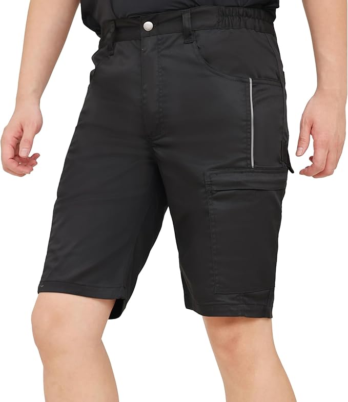 WORK IDEA Men's Stretch Work Shorts with Numerous Pockets and Tool Pockets