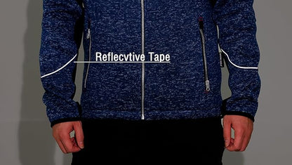 WORK IDEA Men's Knitted Fleece Jacket, Fleece Cardigan, Breathable Outdoor Fleece Jackets for Men, Warm and Lightweight Knitted Fleece Jacket with Zip