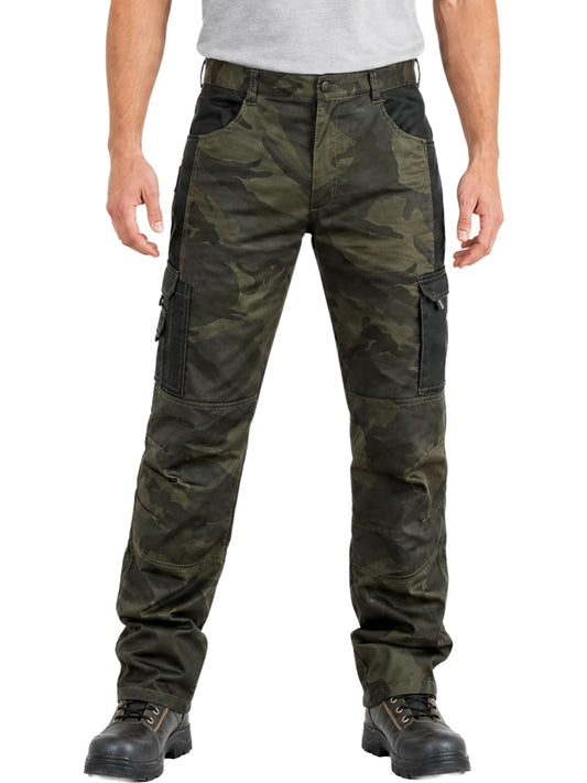 WORK IDEA Mens Work Trousers - Camouflage Trousers Mens Cargo Trousers with Inside Knee Pockets
