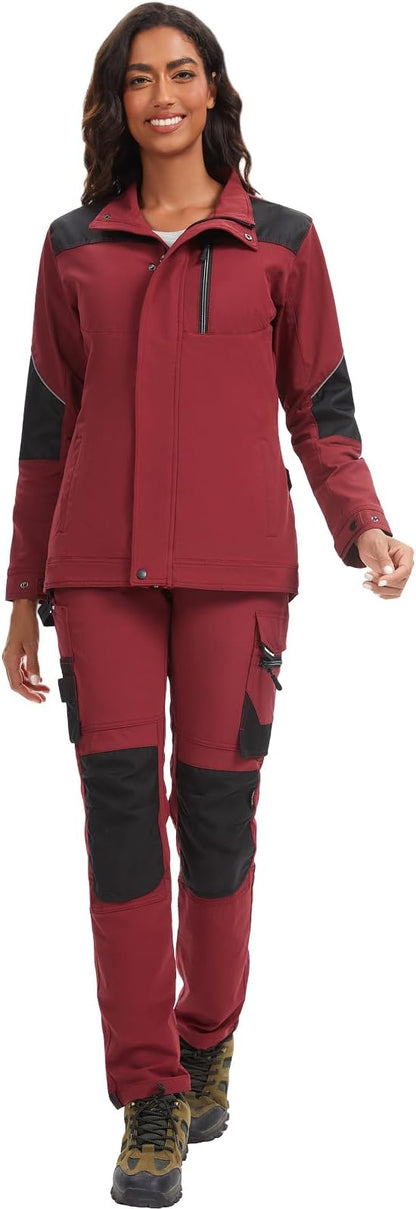 WORK IDEA Damen Slim-Fit Stretch Arbeitsjacke: Strategisch verstärkt– professionelle Eleganz mit modernem Komfort