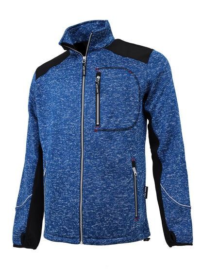 WORK IDEA Men's Knitted Fleece Jacket, Fleece Cardigan, Breathable Outdoor Fleece Jackets for Men, Warm and Lightweight Knitted Fleece Jacket with Zip