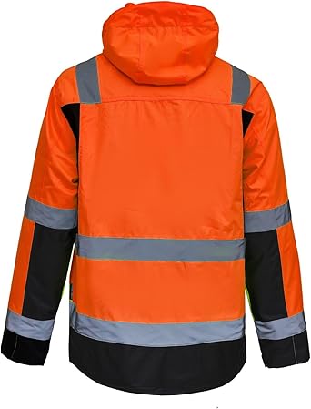 WORK IDEA Versatile 3-in-1 Work Jacket with Reflectors - Waterproof, Windproof, Breathable - Ideal Winter Work Wear and Hi-Vis Jacket for All Seasons
