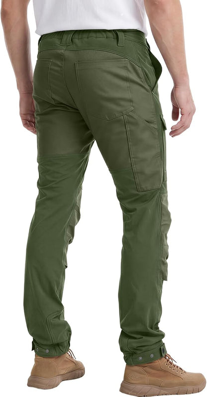 WORK IDEA Men's Work Trousers Workwear Stretch Slim Fit Waterproof Breathable Outdoor Hiking Trousers for Work Trekking, Mountaineering and Leisure