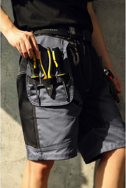 WORK IDEA Builder Work Shorts for Men - Durable Summer Combat Shorts - Multi Pocket Detachable Flight Pocket Shorts