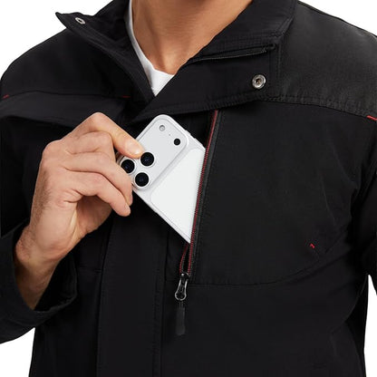 WORK IDEA Herren Slim-Fit Stretch Arbeitsjacke: Strategisch verstärkt– professionelle Eleganz mit modernem Komfort