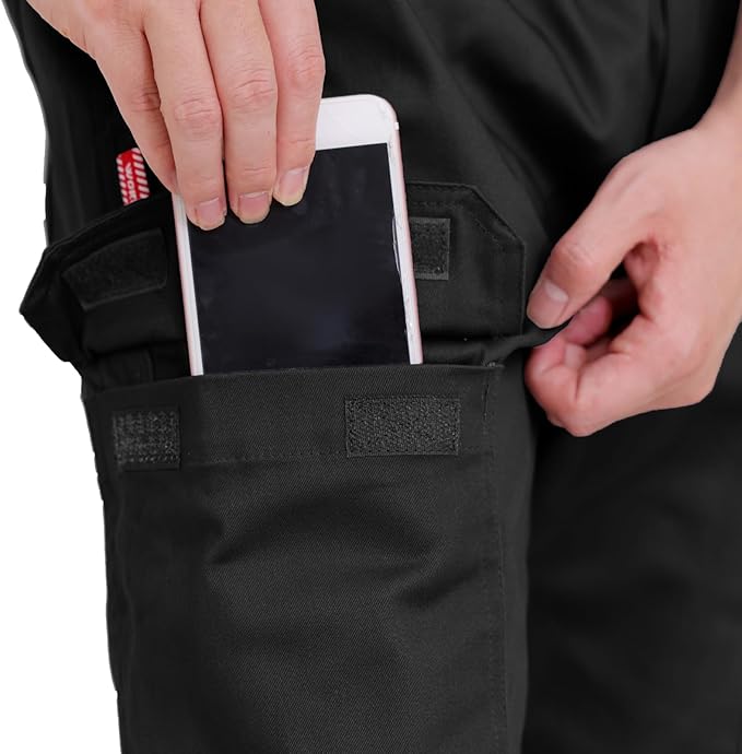 WORK IDEA Men's Summer Cargo Shorts with Elastic Waistband and Utility Pockets - Work Trousers for Outdoor, Leisure, Everyday Use