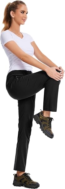 WORK IDEA Women's Summer Hiking Trousers, Ultra Thin & Quick-Drying, Lightweight Outdoor Trousers for Trekking and Yoga, Elastic, Breathable