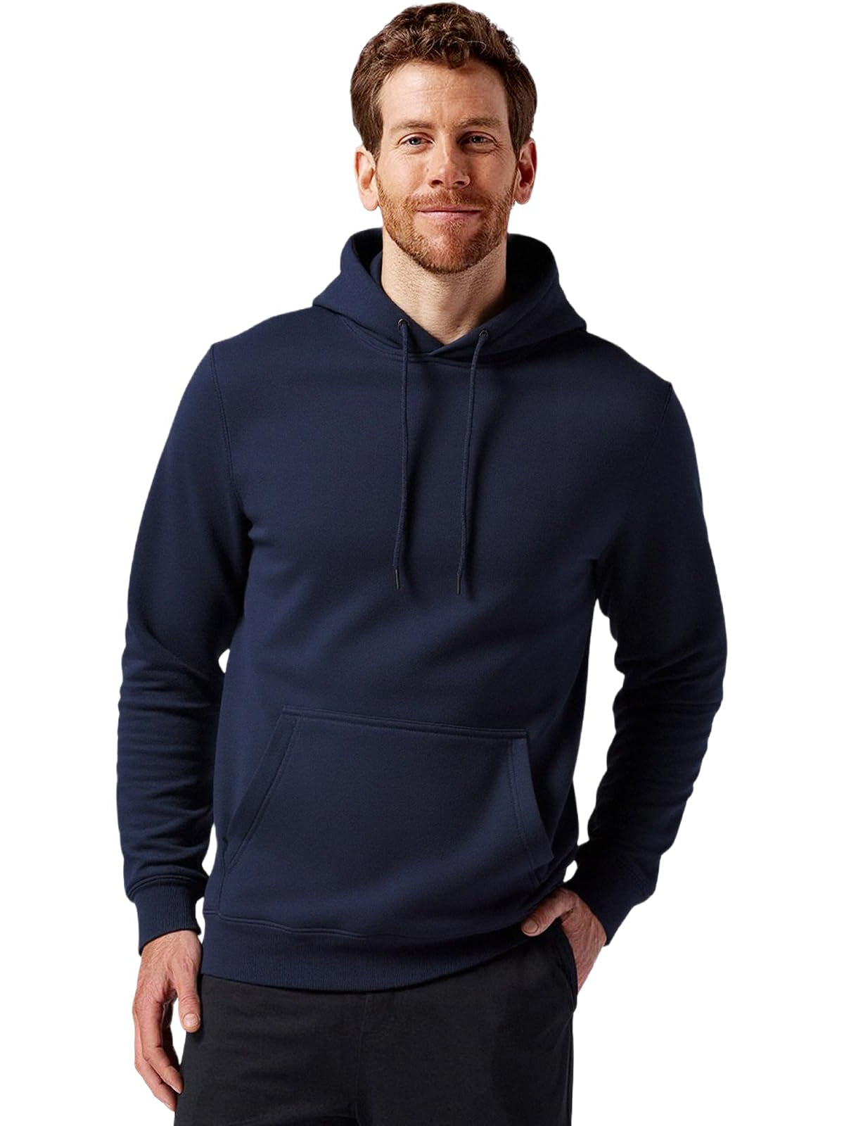 WORK IDEA Men's Cotton Winter Hoodie for Men, Soft Hoodie with Side Pockets, Casual Top for Sports and Leisure
