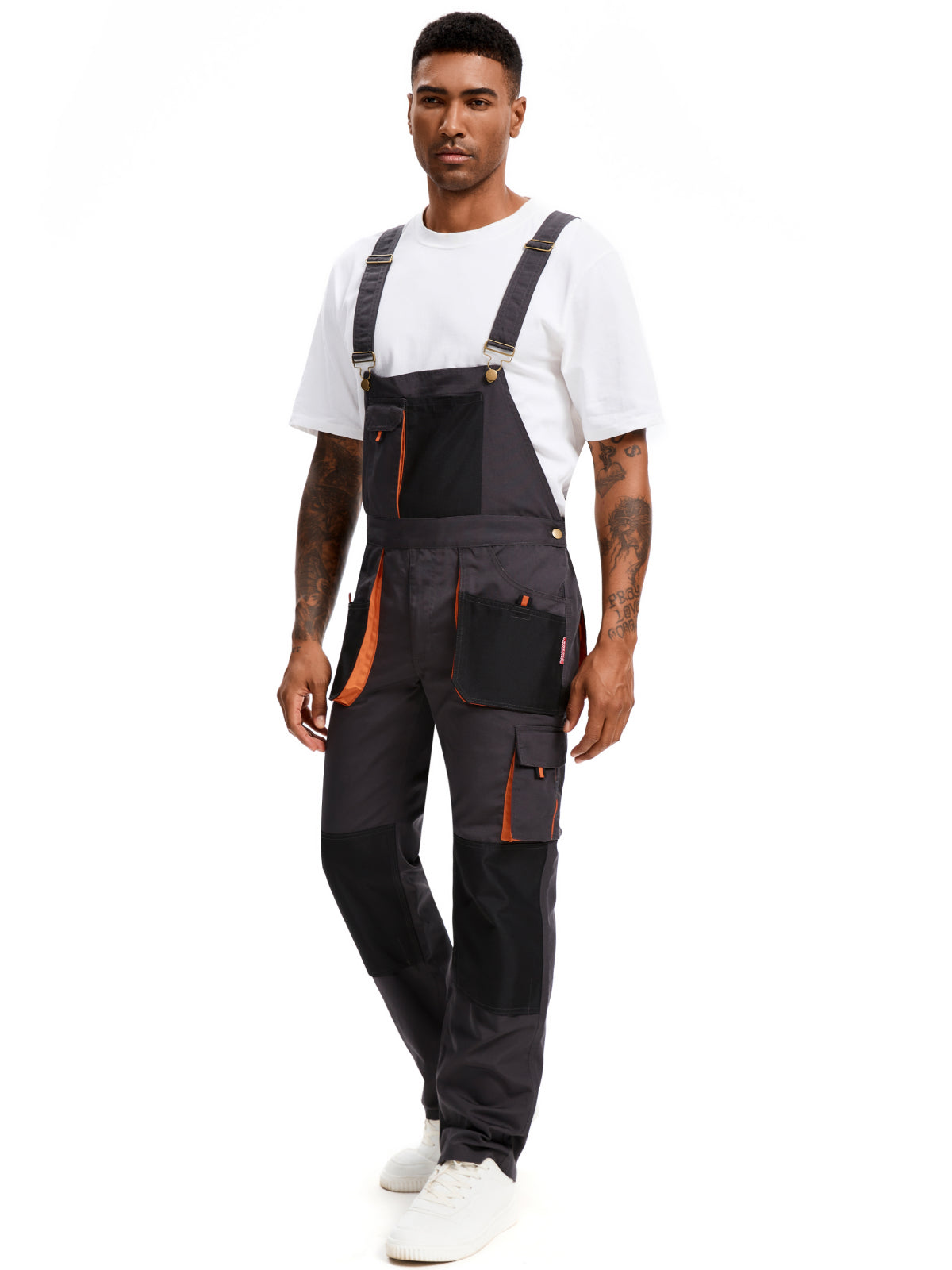 OVERALLS DE TRABAJO PARA HOMBRE WORK IDEA Overalls de Lona Resistente con Bolsillos para Almohadillas de Rodilla
