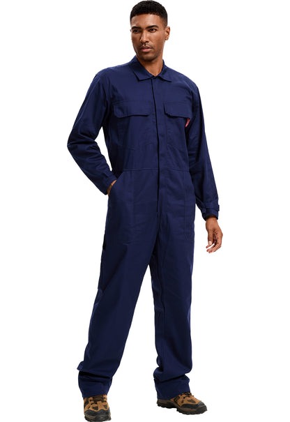 WORK IDEA Ropa de Trabajo para Hombre 100% Algodón. Presenta mangas largas, tejido de sarga duradero, múltiples bolsillos para almacenamiento y es adecuada tanto para situaciones informales como laborales.