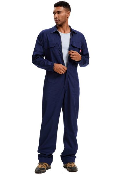 WORK IDEA Ropa de Trabajo para Hombre 100% Algodón. Presenta mangas largas, tejido de sarga duradero, múltiples bolsillos para almacenamiento y es adecuada tanto para situaciones informales como laborales.