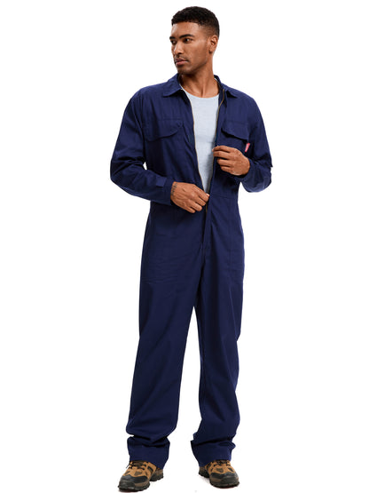 WORK IDEA Ropa de Trabajo para Hombre 100% Algodón. Presenta mangas largas, tejido de sarga duradero, múltiples bolsillos para almacenamiento y es adecuada tanto para situaciones informales como laborales.