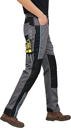 WORK IDEA Men's Stretch Work Trousers with Multiple Pockets and Tool Pockets