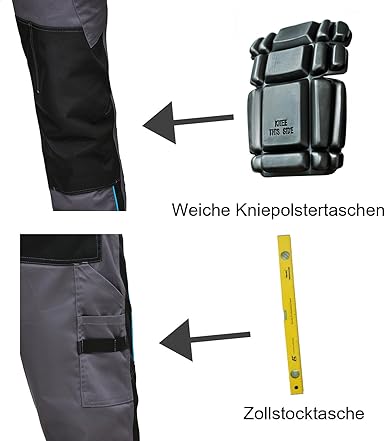 WORK IDEA Men's Stretch Work Trousers with Multiple Pockets and Tool Pockets