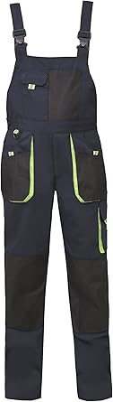 WORK IDEA Mens Work Dungarees Oxford Knee Pockets Durable Canvas