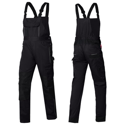 WORK IDEA Mens Stretch Work Dungarees with Multiple Pockets and Tool Pockets