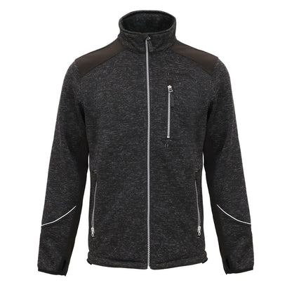 WORK IDEA Men's Knitted Fleece Jacket, Fleece Cardigan, Breathable Outdoor Fleece Jackets for Men, Warm and Lightweight Knitted Fleece Jacket with Zip
