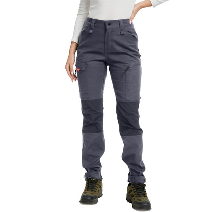 WORK IDEA Women's Hiking Trousers, Stretch Slim Fit, Water Resistant, for Outdoor Activities