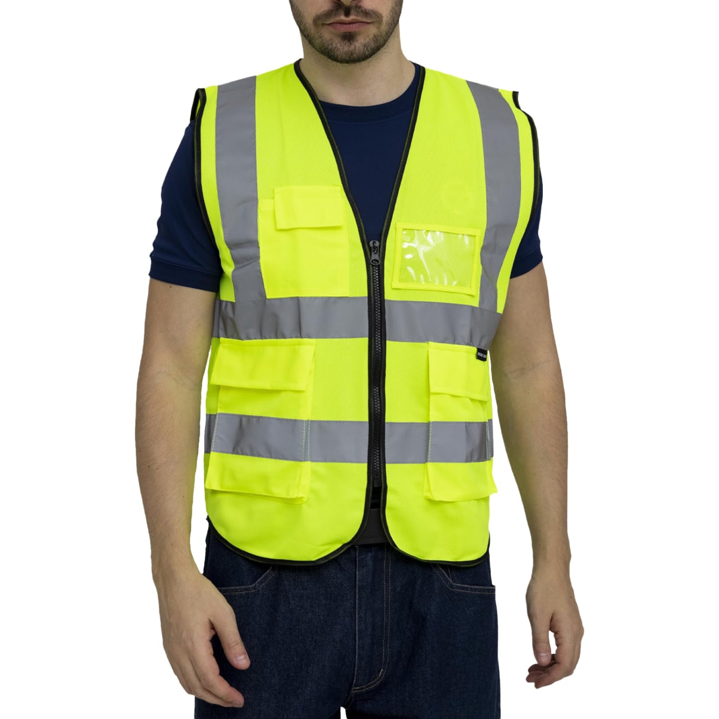 WORK IDEA Reflective Vest Car Reflective Vest with Multiple Pockets Safety Vest