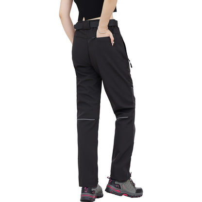 WORK IDEA Women's Outdoor Trousers for Demanding Hikes, Waterproof Material, Elastic Fit, Winter Warmth, Contrast Colour Zippers and More
